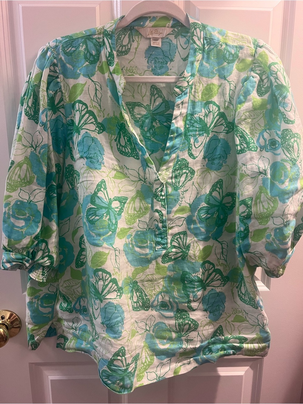 Lilly Pulitzer Mialeigh top Monarch Rose sz 14